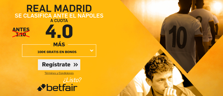 Cuotas Nápoles-Real Madrid Los Blancos se clasifican a 4.0