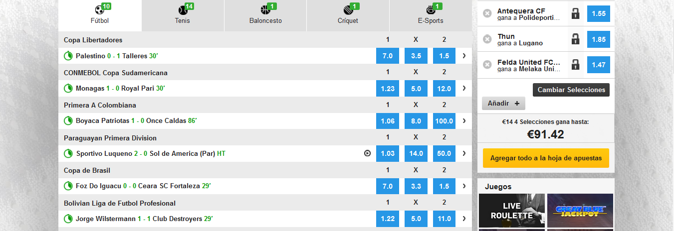 Betfair apuestas fútbol directo
