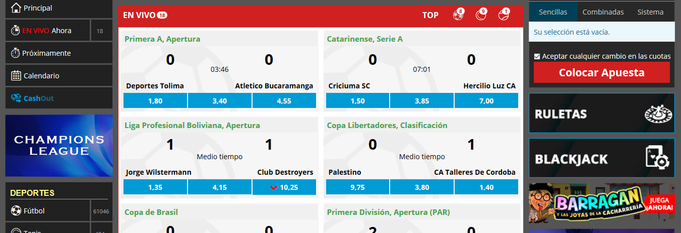 Suertia apuestas fútbol directo