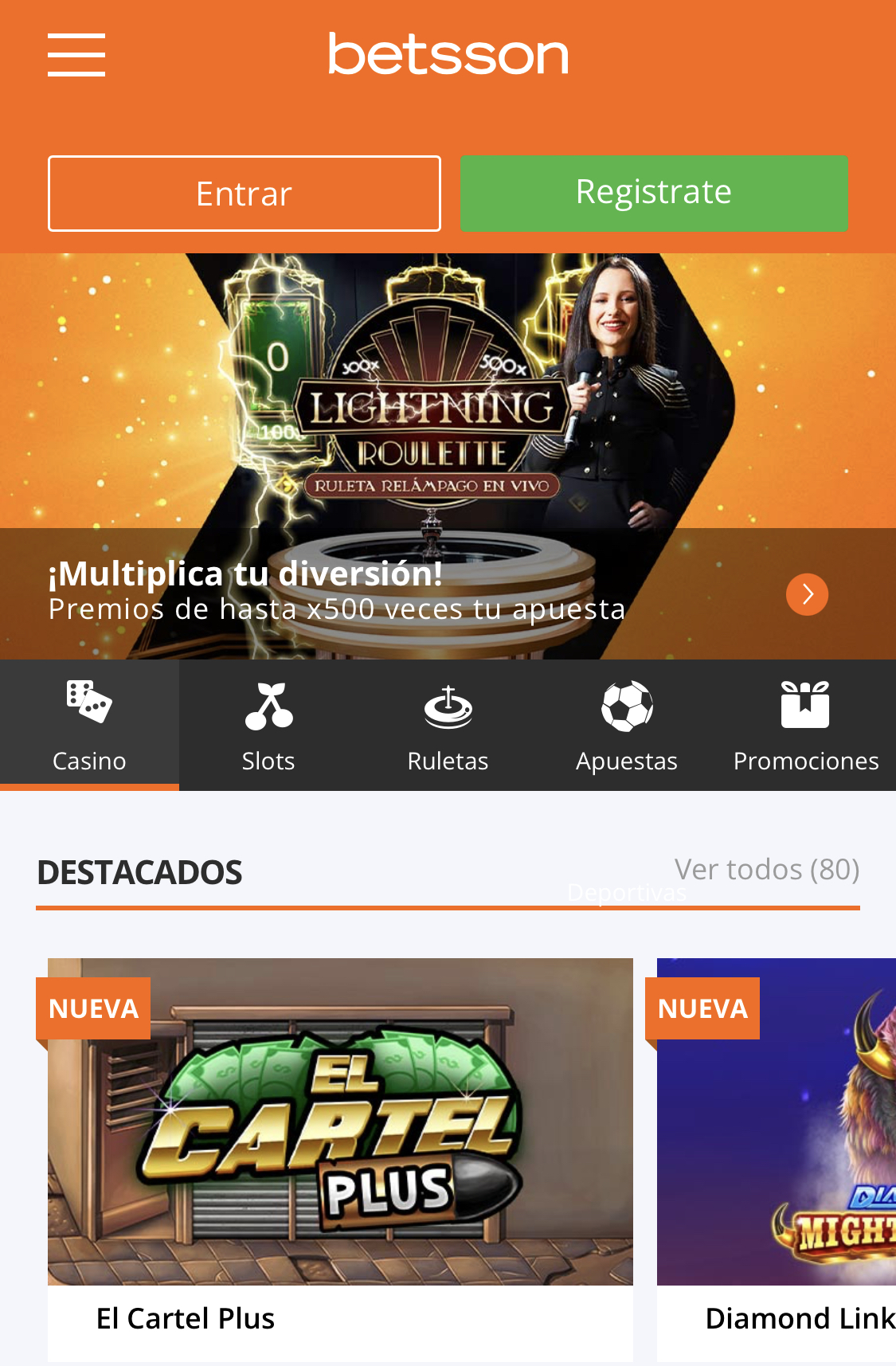 Betsson casino móvil