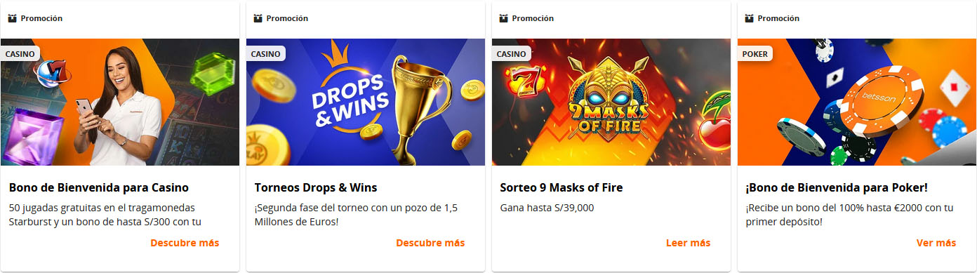 Betsson casino Perú Promociones