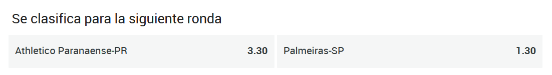 Paf cuotas Athletico Paranaense v Palmeiras